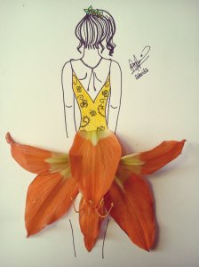 bunga terompet orange dress ;)